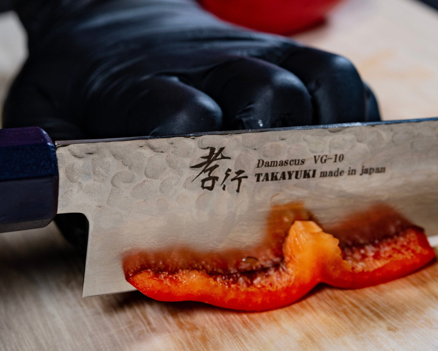 Gyuto VG-10 33 Layers Damascus SAKAI TAKAYUKI NANAIRO Blue Birch Handle 8.25 inch